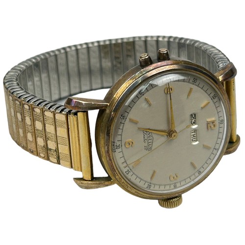 11 - PROPERTY OF A TITLED LADY: AN ANGELUS DATO 12 14 CARAT ROLLED GOLD WATCH, with 'Fixoflex' articulate... 