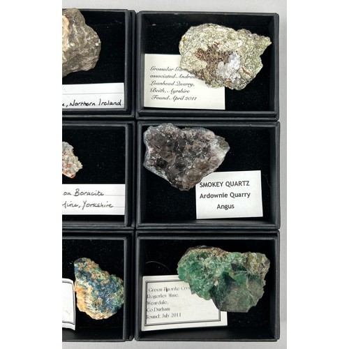 55 - A COLLECTION OF BRITISH MINERALS,

To include very fine Green Fluorite crystals, Quarts with Hematit... 