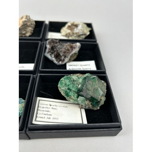 55 - A COLLECTION OF BRITISH MINERALS,

To include very fine Green Fluorite crystals, Quarts with Hematit... 