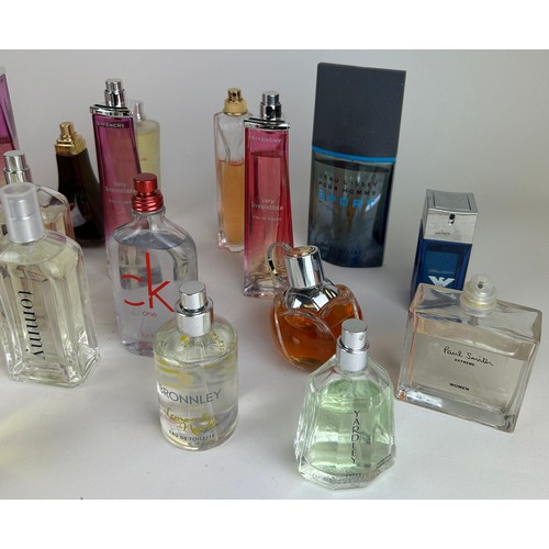 160 - A COLLECTION OF PARTIALLY USED DESIGNER PERFUME BOTTLES, to include Dolce and Gabbana, Gucci, Tommy ... 