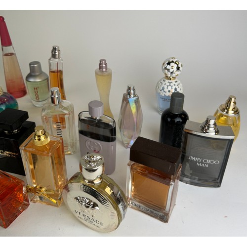 162 - A COLLECTION OF PARTIALLY USED DESIGNER PERFUME BOTTLES, to include Christian Dior and Jimmy Choo (Q... 