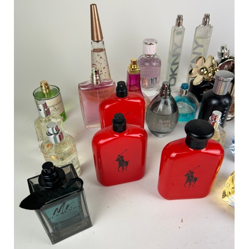 163 - A COLLECTION OF PARTIALLY USED DESIGNER PERFUME BOTTLES, to include Ralph Lauren, Yves Saint Laurent... 