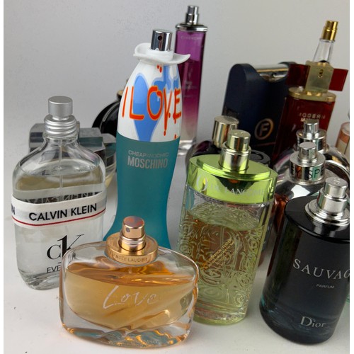 164 - A COLLECTION OF PARTIALLY USED DESIGNER PERFUME BOTTLES, to include Gucci, Dior Sauvage and more (Qt... 