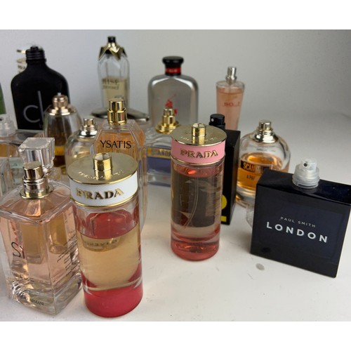 165 - A COLLECTION OF PARTIALLY USED DESIGNER PERFUME BOTTLES, to include Yves Saint Laurent, All Saints, ... 