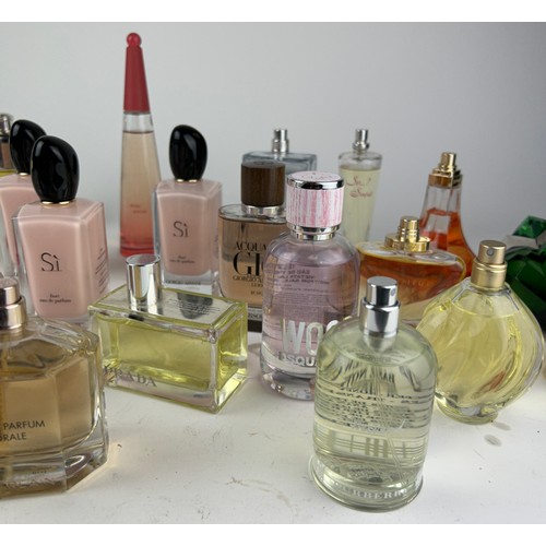 166 - A COLLECTION OF PARTIALLY USED DESIGNER PERFUME BOTTLES, to include Prada and Giorgio Armani (Qty)

... 