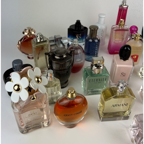 167 - A COLLECTION OF PARTIALLY USED DESIGNER PERFUME BOTTLES, to include Giorgio Armani, Guerlain and mor... 