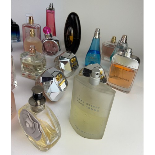 167 - A COLLECTION OF PARTIALLY USED DESIGNER PERFUME BOTTLES, to include Giorgio Armani, Guerlain and mor... 