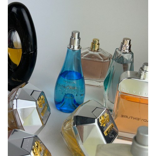 167 - A COLLECTION OF PARTIALLY USED DESIGNER PERFUME BOTTLES, to include Giorgio Armani, Guerlain and mor... 