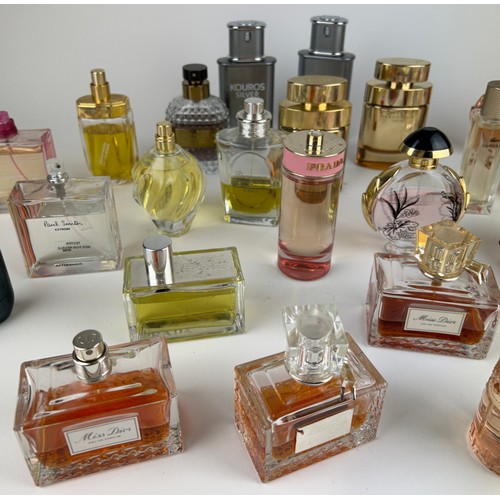 158 - A COLLECTION OF PARTIALLY USED DESIGNER PERFUME BOTTLES, to include Issues Miyake, Prada, Dior, Give... 