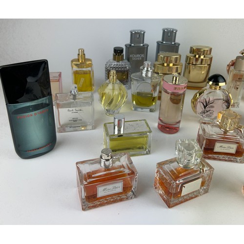 158 - A COLLECTION OF PARTIALLY USED DESIGNER PERFUME BOTTLES, to include Issues Miyake, Prada, Dior, Give... 