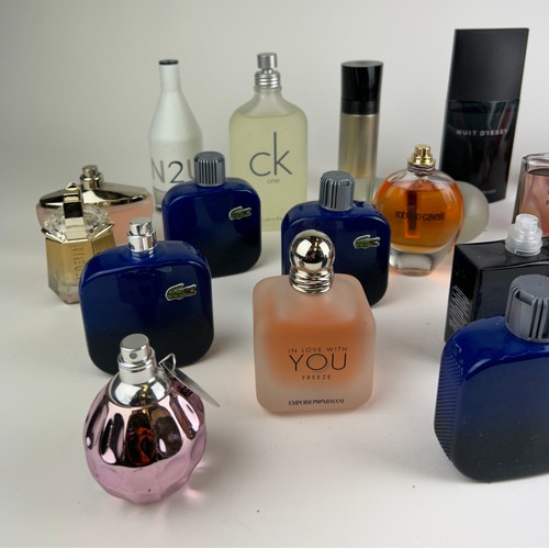 169 - A COLLECTION OF PARTIALLY USED DESIGNER PERFUME BOTTLES, to include Dior, Lacoste and Issey Miyake (... 