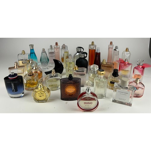 170 - A COLLECTION OF PARTIALLY USED DESIGNER PERFUME BOTTLES, to include Yves Saint Laurent, Versace and ... 