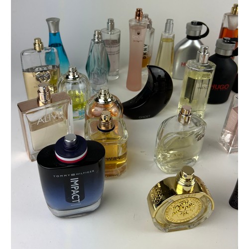 170 - A COLLECTION OF PARTIALLY USED DESIGNER PERFUME BOTTLES, to include Yves Saint Laurent, Versace and ... 