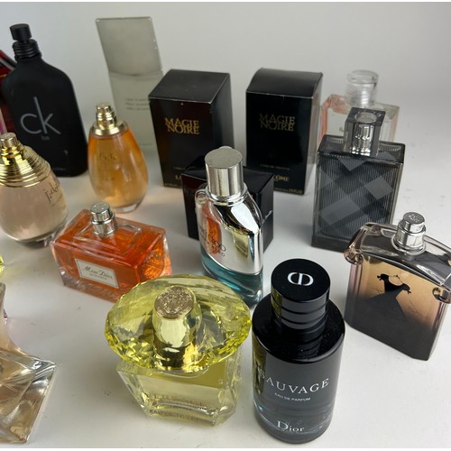 175 - A COLLECTION OF PARTIALLY USED DESIGNER PERFUME BOTTLES, to include Dior Sauvage, boxed Lancome, Dio... 