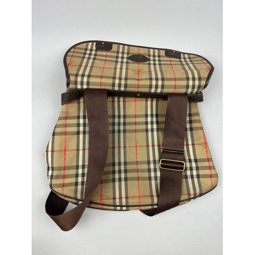 47 - A BURBERRY'S LARGE RUCKSACK BACKPACK AND AN ICEBERG JEANS BROWN NYLON RUCKSACK, 

The Burberry's wit... 