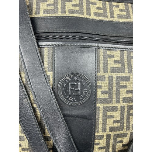 1 - A VINTAGE FENDI HANDBAG SHOPPER WITH 'ZUCCA PRINT' 'FF' MONOGRAM THROUGHOUT, inner and outer zipped ... 