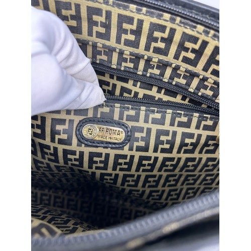 1 - A VINTAGE FENDI HANDBAG SHOPPER WITH 'ZUCCA PRINT' 'FF' MONOGRAM THROUGHOUT, inner and outer zipped ... 