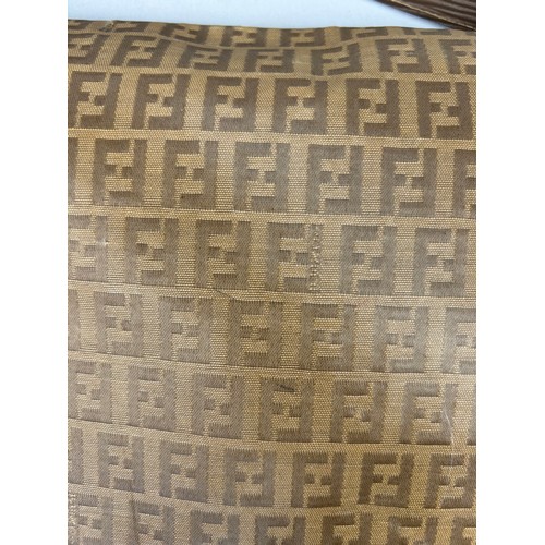 7 - A VINTAGE FENDI SIDE BAG SATCHEL, with 'Zucca print' interlocking 'FF' monogram throughout and brown... 