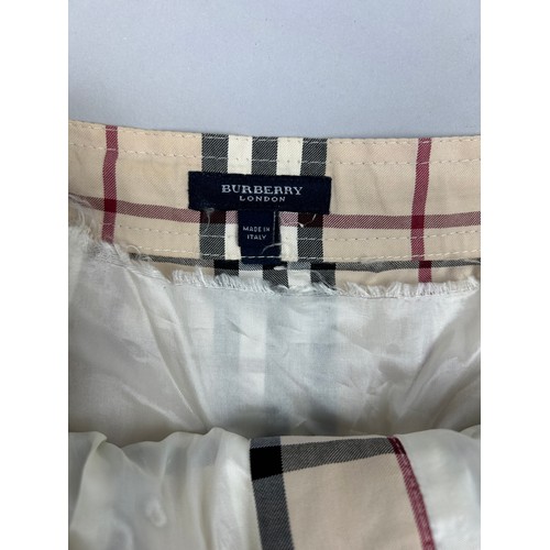 107 - A VINTAGE BURBERRY SKIRT WITH NOVA CHECK PRINT THROUGHOUT,

UK Size 14