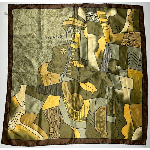 131 - A VINTAGE PABLO PICASSO DESIGN SILK SCARF, cubist design

85cm x 85cm 

Very good condition.