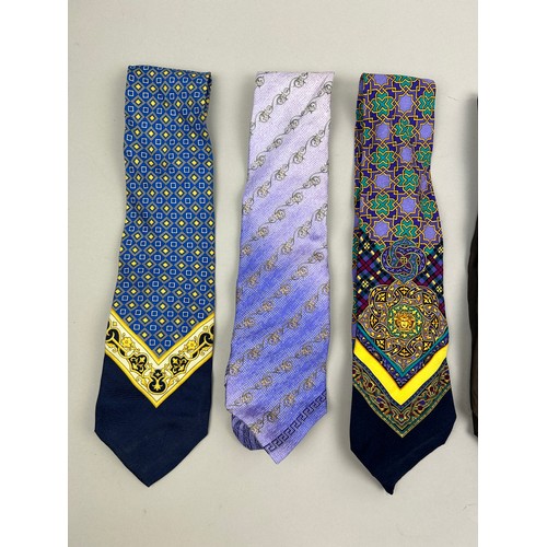 143 - SIX VERSACE NECK TIES, some brightly coloured all with Gianni Versace labels (6)