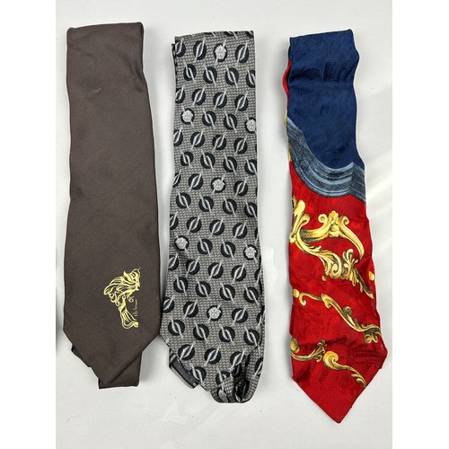 143 - SIX VERSACE NECK TIES, some brightly coloured all with Gianni Versace labels (6)