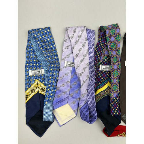 143 - SIX VERSACE NECK TIES, some brightly coloured all with Gianni Versace labels (6)