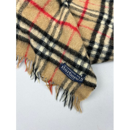 113 - A BURBERRY'S SCARF ALONG WITH A SMALL CHRISTIAN DIOR SILK SCARF (2)