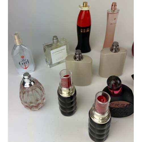 180 - A COLLECTION OF FULL AND PARTIALLY USED DESIGNER PERFUMES, to include Tommy Girl, Jimmy Choo and mor... 