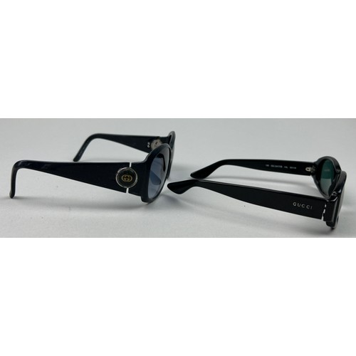 92 - TWO PAIRS OF BLACK AND BLUE GUCCI SUNGLASSES (2)