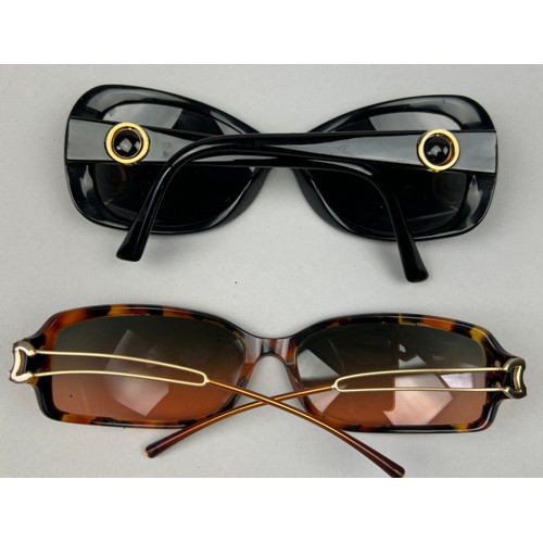 65 - TWO PAIRS OF VINTAGE CHANEL SUNGLASSES, one tortoiseshell the other black, both with interlocking 'C... 