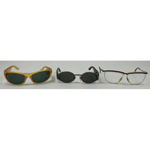 72 - THREE VINTAGE FENDI SUNGLASSES, all with interlocking 'FF' emblems to each side of frames. 

One a v... 