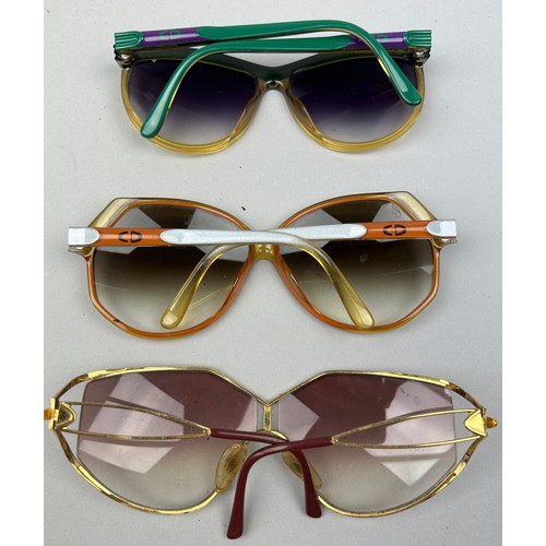 74 - THREE VINTAGE CHRISTIAN DIOR SUNGLASSES, different colours and shades (3)