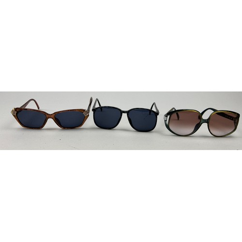 75 - THREE VINTAGE CHRISTIAN DIOR SUNGLASSES, various coloured frames and shades.