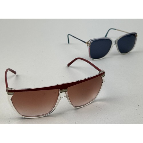 80 - TWO PAIRS OF VINTAGE GUCCI SUNGLASSES, blue and red (2)