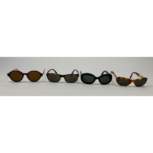 84 - FOUR PAIRS OF DESIGNER SUNGLASSES, to include Emporio Armani, Moschino and Ferregamo (4)