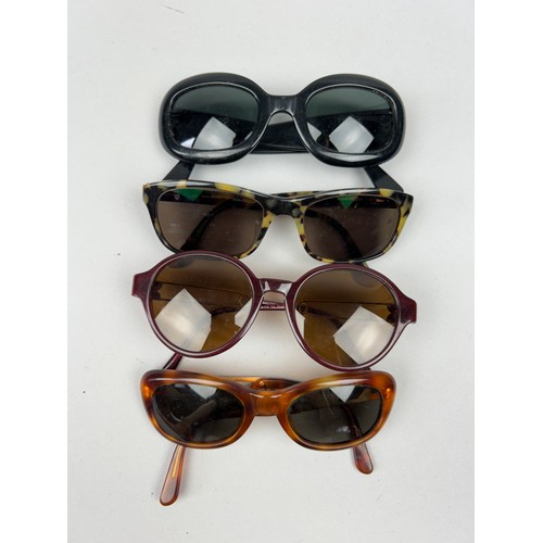 84 - FOUR PAIRS OF DESIGNER SUNGLASSES, to include Emporio Armani, Moschino and Ferregamo (4)