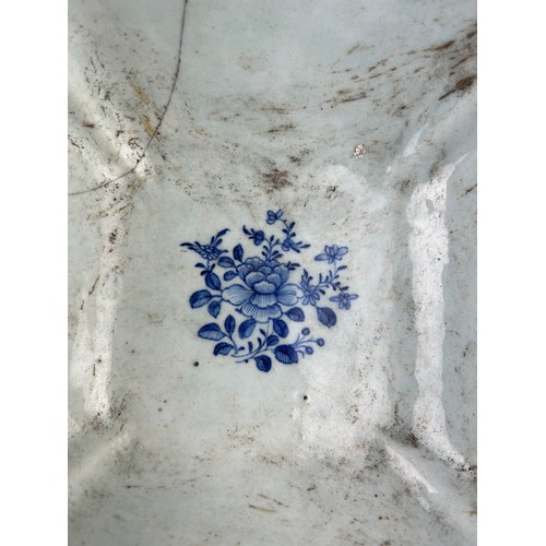 63 - A LARGE CHINESE PORCELAIN 18TH CENTURY BLUE AND WHITE BOWL, 

Painted with imagery of flowers in a v... 