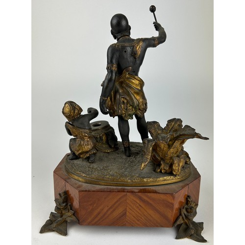 59 - ALPHONSE GIROUX (1776-1848) A KINGWOOD GILT ORMULU AND BRONZE INKSTAND, depicting two figural blacka... 