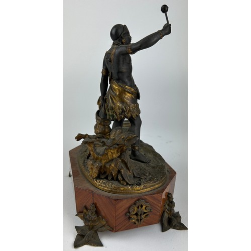 59 - ALPHONSE GIROUX (1776-1848) A KINGWOOD GILT ORMULU AND BRONZE INKSTAND, depicting two figural blacka... 