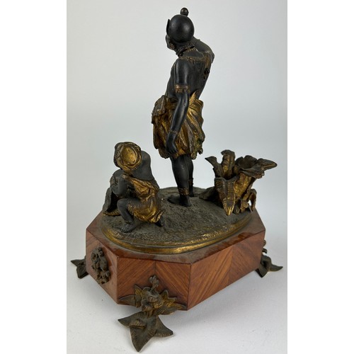 59 - ALPHONSE GIROUX (1776-1848) A KINGWOOD GILT ORMULU AND BRONZE INKSTAND, depicting two figural blacka... 