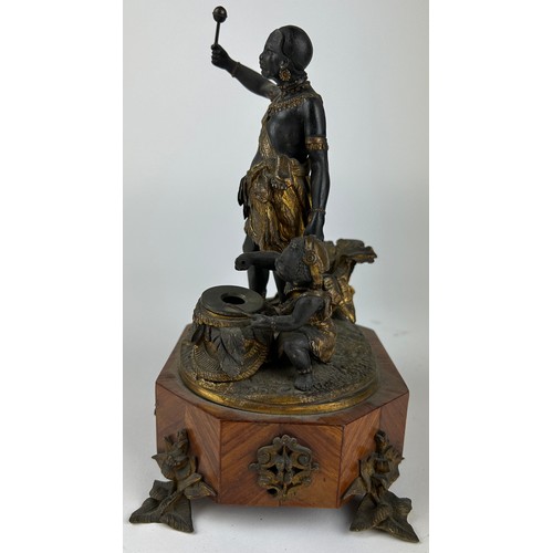 59 - ALPHONSE GIROUX (1776-1848) A KINGWOOD GILT ORMULU AND BRONZE INKSTAND, depicting two figural blacka... 