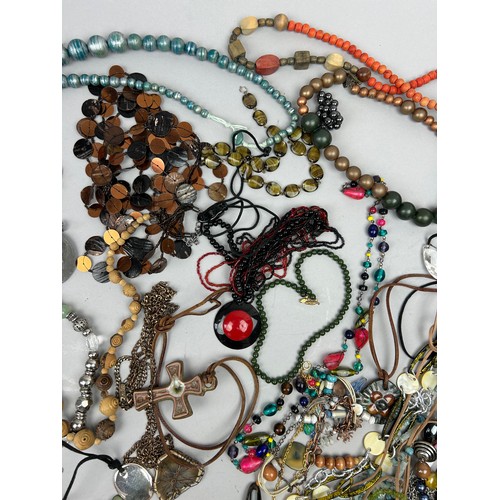 284 - A LARGE QUANTITY OF COSTUME JEWELLERY, to include mother of pearl, beaded necklaces and more (Qty)