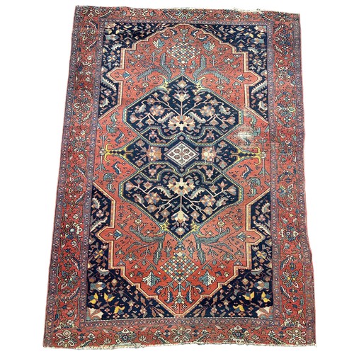 251 - AN ANTIQUE PERSIAN RUG, floral design

186cm x 136cm

**Please note this lot will be available for c... 