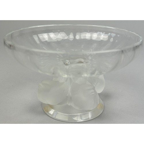 119 - A MODERN LALIQUE 'NOGENT' FOUR BIRD DISH SIGNED TO BASE