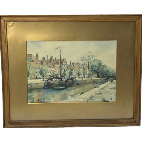 183 - A WATERCOLOUR PAINTING OF MIDDLEBURG HOLLAND BY NORAH PARKER ARCA, framed and glazed.

33cm x 23cm