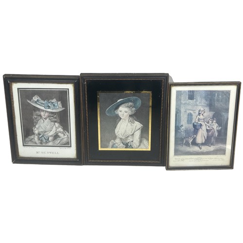 207 - THREE PRINTS MOUNTED IN HOGARTH FRAMES, including one after J. Hoppner engraved by W.Ward (3)