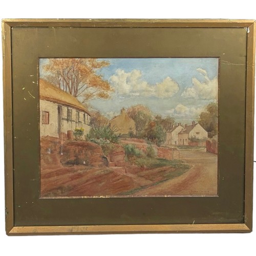 184 - A LARGE WATERCOLOUR PAINTING OF BURTON IN CHESHIRE, signed 'R. Jameson', mounted in a frame and glaz... 