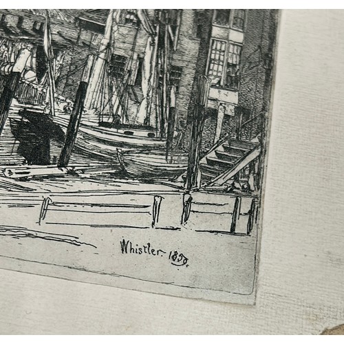 203 - JAMES ABBOTT MCNEILL WHISTLER (1834-1903) 'THAMES POLICE (WAPPING WHARF) 1859,  etching on paper mou... 