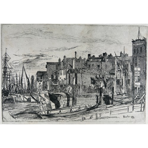 203 - JAMES ABBOTT MCNEILL WHISTLER (1834-1903) 'THAMES POLICE (WAPPING WHARF) 1859,  etching on paper mou...
